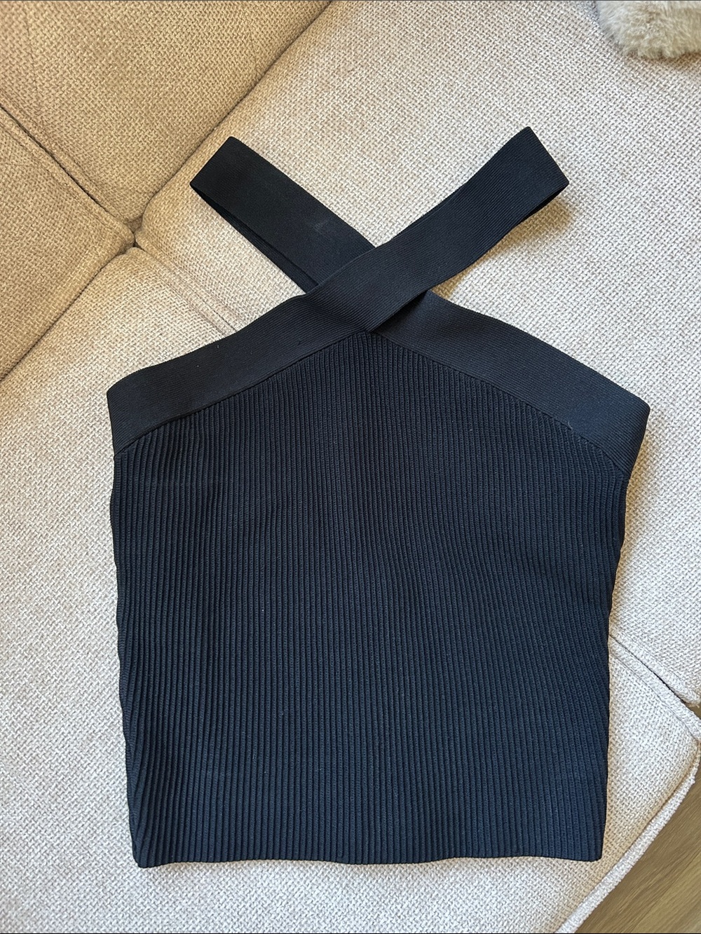 Babaton Aritzia Black Cross Neck Top - Picture 2 of 2